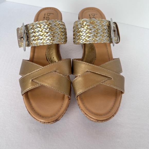 b.o.c Born Concept Jonna Gold Sunbronze Wedge Slide Sandle Size 9M - Picture 1 of 14
